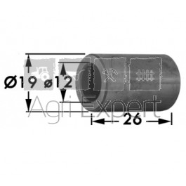 Bague interne D=19mmXd=12mm L=26mm pour faucheuse GRIBALDI & SALVIA modèle SUPERIOR 72/394/402