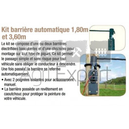 kit 2 barrières automatique largeur de 1,80m chacune soit 3,6 m au total