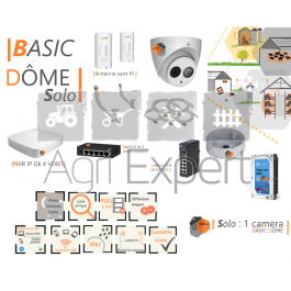 | BASIC' Dôme Solo | Dispositif de vidéosurveillance complet comprenant 1 caméra  Basic' Dôme VIsio Expert