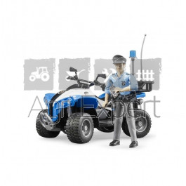Quad de police avec policier et équipement, jouet Bruder 1:16
