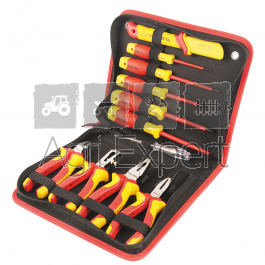 Valise d'outils pour électricien 11 pièces pinces, tournevis, cutter isolé, norme EN 60900 Tolsen