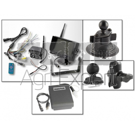 Kit caméra de remorque avec moniteur 7" fixation par ventouse et caméra sans fils avec batterie, angle de vision 130° pour Vans, camping-cars, caravanes etc...