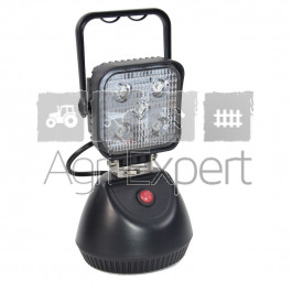 Agri-Expert Lampe de travail LED 5LED X 3W avec fixation aimanté et Chargeur de batterie 230V ou 12V