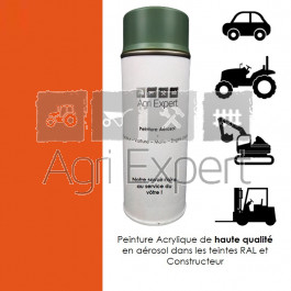 Peinture Orange Kubota Aérosol 400 ml, teinte spécifique pour matériel agricole et TP