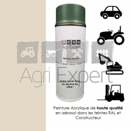 Peinture Aérosol Blanc perlé RAL 1013 bombe de retouche 400 ml, teinte spécifique pour engins et tracteur agricole