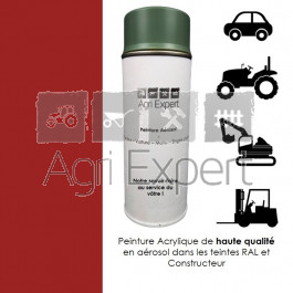 Peinture Aérosol Rouge tracteur Porsche bombe de retouche 400 ml, teinte spécifique pour matériel agricole 