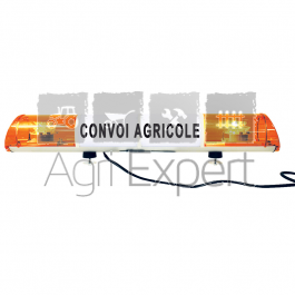 Rampe de signalisation Convoi Agricole à LED L970mm, fixation à vissé, structure en polycarbonate incassable SIRENA.