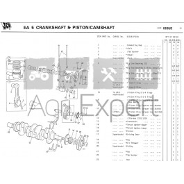 Poussoir de culbuteur tractopelle JCB 2D, 3C, 3D, 700 moteur BMC 4/98NT, 4/98NV, 38T, 38TD
