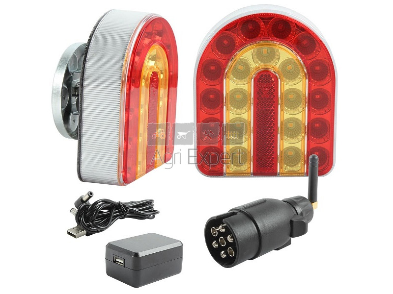 Yuanjoy LED Plaque de Feux Remorque Sans Fils - Magnétique, Rechargeable,  Étanche, Certifié E-Mark, 12V Feu Arrière Wireless