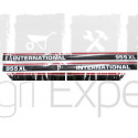 Jeu d'autocollants International 955 XL pour tracteur Case IH 955XL noirs - blancs - rouges (01/75 - 12/85)