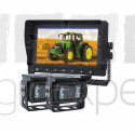 Caméra de recul 9" LCD avec 2 caméra sans fils couleur IP69K pour véhicule Alimentation 12 et 24 V pour véhicules utilitaires, camions, remorque, tracteurs, et machines agricoles