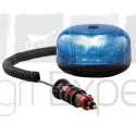 Feu à éclat / gyrophare à LED Bleu 12/24V spécial déneigement embase magnétique et prise allume-cigare