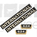 Jeu d'autocollants International 624, pour tracteurs Case IH 624 avec grille en plastique