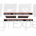 Jeu d'autocollants International 743 XL pour tracteur Case IH 743XL noirs - blancs - rouges (01/85 - 12/89) 