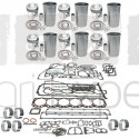 Kit de révision moteur John-Deere 6466A, 6466D, 6466T avec pochette de joint et coussinet de bielle tracteur 4050E, 4240, 4240S, 4250, 4350, 4440, 4450, 4640, 4650, 4850
