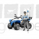 Quad de police avec policier et équipement, jouet Bruder 1:16