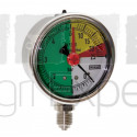 Manomètre de pulvérisateur 0-5-20-25 bars Ø 63 mm avec aiguille rouge, raccord inférieur, résistant aux engrais liquides Wiha ISO 16119-2 