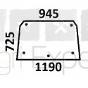 Vitre de cabine Timmermann arrière tracteur Case IH 644, 645, 645S, 743, 743S, 744, 745, 745S, 844S, 845, 845S, 955, 1055, 1255, 1455