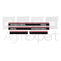 Jeu d'autocollants International 956 XL pour tracteur Case IH 956XL noirs - blancs - rouges (01/81 - 12/85)