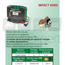 Electrificateur 4joules alimentation secteur 230v pour clôture IMPACT 4000C