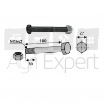 Boulon M16x100 pour marteau de broyeur Agricom, Vogel & Noot, M16 x 2 x 100 mm, 10.9