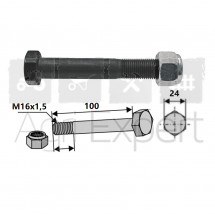 Boulon M16x100 pour marteau de broyeur Orsi, M16 x 1,5 x 100 mm, 10.9