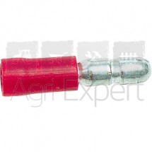 Boite de 100 cosses cylindriques mâles rouges  Ø 4 mm