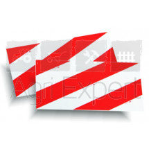 Lot de 2 panneaux rectangulaires à bandes rouges et blanche en alu D&G