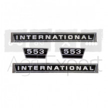 Jeu d'autocollants International 553, pour tracteurs avec grille en aluminium