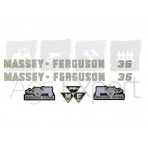 Jeu d'autocollants Massey Ferguson 35 Ferguson system avec moteur Perkins 3 cylindres, 35 Petrol