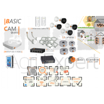 | BASIC' Cam Quatro | Dispositif de vidéosurveillance complet comprenant 4 caméras Basic' Cam Visio Expert