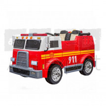 Camion de pompier électrique pour enfant avec lance à eau et pneu souple, avec télécommande parentale, V.max : 5 km/h. Jouet