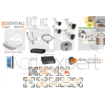 | ESSENTIAL' Cam Quatro| Dispositif de vidéosurveillance complet comprenant 4 caméras Essential' Cam Visio Expert