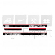 Jeu d'autocollants International 1055 XL pour tracteur Case IH 1055XL noirs - blancs - rouges (01/81 - 12/82) 
