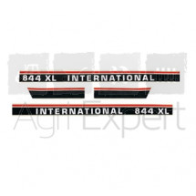 Jeu d'autocollants International 844 XL pour tracteur Case IH 844XL noirs - blancs - rouges (01/85 - 12/89) 