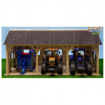 Jouet Kids Globe Hangar en bois avec emplacements 3 tracteurs