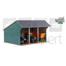 Hangar pour tracteurs, en bois pour tracteurs ferme Kids Globe jouet 1:32 dimensions 405x380x270 mm 