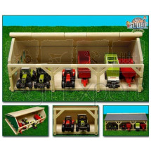 Abri pour tracteurs et matériel ferme Kids Globe jouet 1:32 dimensions 167x300x119 mm