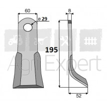 Couteaux de broyeur Berti 60X8X L195mm alésage 29mm