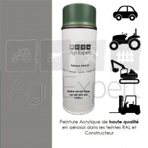 Peinture Aérosol Gris Aluminium RAL 9007 bombe de retouche 400 ml, teinte spécifique pour matériel agricole 