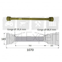 Protection de cardan adaptable transmission tube Ø75 / 81 mm