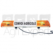 Rampe de signalisation Convoi Agricole à LED L970mm, fixation à vissé, structure en polycarbonate incassable SIRENA.