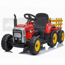 Tracteur électrique pour enfant avec remorque puissance 12V 70W - V.max : 8 km/h , 3 Vitesses, Lumières LED - Rouge équivalence de marque Massey-Ferguson, McCormick, Case IH