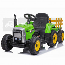 Tracteur électrique pour enfant avec remorque puissance 12V 70W - V.max : 8 km/h , 3 Vitesses, Lumières LED - Vert équivalence de marque Deutz-Fahr, John-Deere