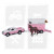 Pick-up Mitsubishi L200 à friction avec van rose, jouet ferme Kids Globe 1/32
